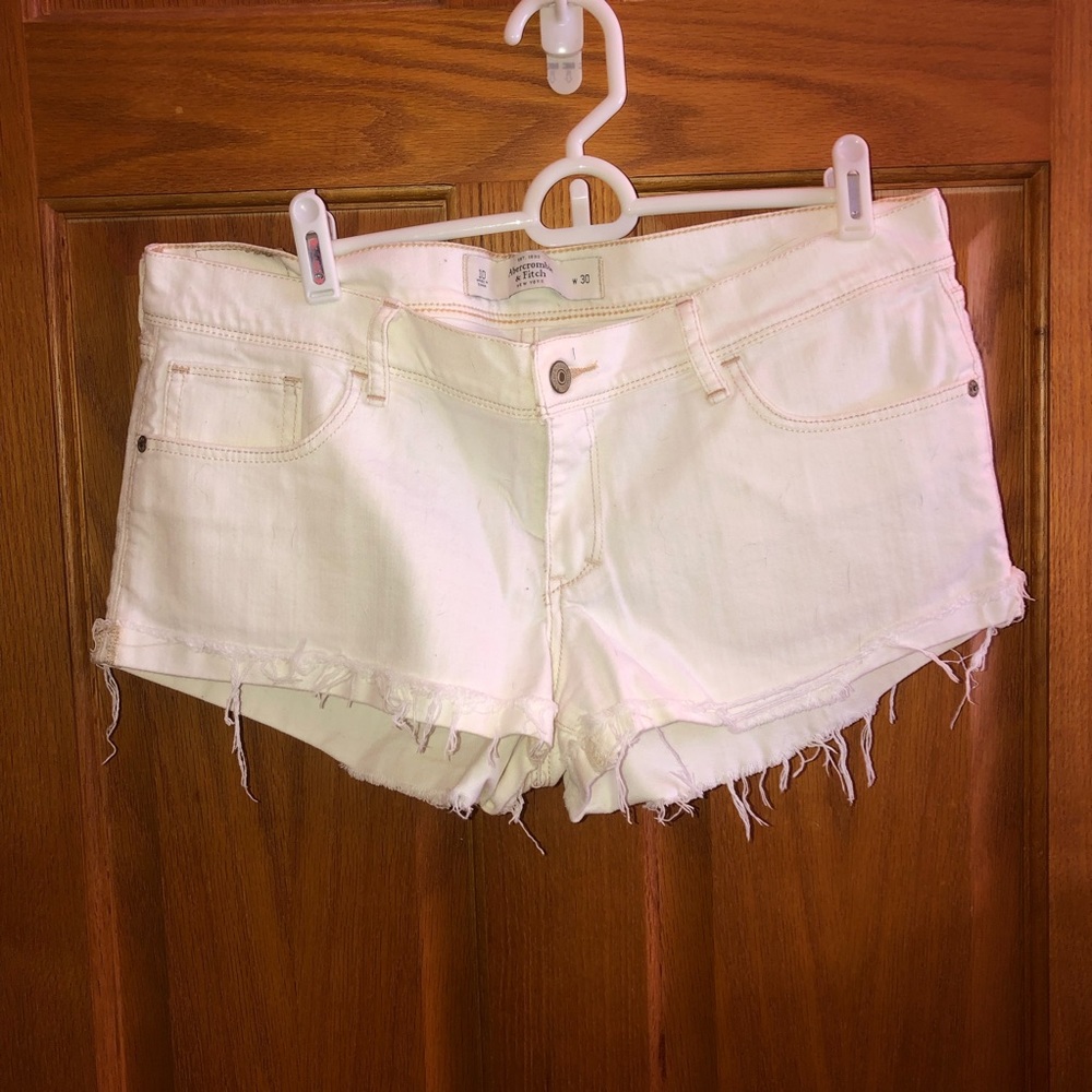 Abercrombie & Fitch White Jean Shorts